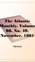 The Atlantic Monthly, Volume 08, No. 49, November, 1861_cover