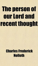 the person of our lord and recent thought_cover