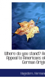 where do you stand an appeal to americans of german origin_cover