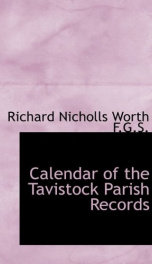 calendar of the tavistock parish records_cover