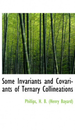 some invariants and covariants of ternary collineations_cover
