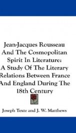 jean jacques rousseau and the cosmopolitan spirit in literature a study of the_cover