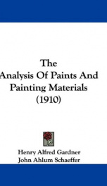 the analysis of paints and painting materials_cover