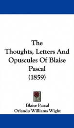 the thoughts letters and opuscules of blaise pascal_cover