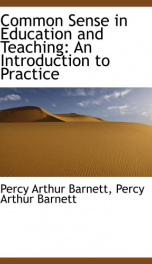 common sense in education and teaching an introduction to practice_cover