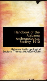 handbook of the alabama anthropological society 1910_cover