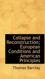 collapse and reconstruction european conditions and american principles_cover