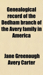 genealogical record of the dedham branch of the avery family in america_cover
