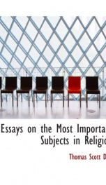essays on the most important subjects in religion_cover