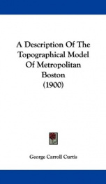 a description of the topographical model of metropolitan boston_cover