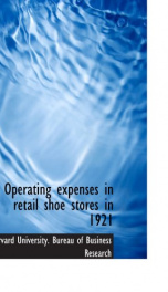 operating expenses in retail shoe stores in 1921_cover
