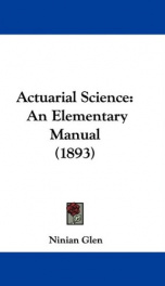 actuarial science an elementary manual_cover