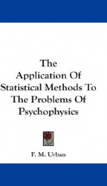 the application of statistical methods to the problems of psychophysics_cover