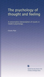 the psychology of thought and feeling a conservative interpretation of results_cover