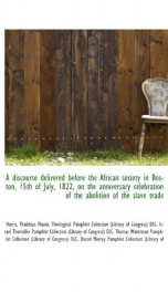 a discourse delivered before the african society in boston 15th of july 1822_cover