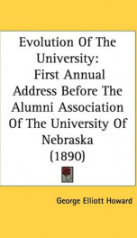 evolution of the university first annual address before the alumni association_cover