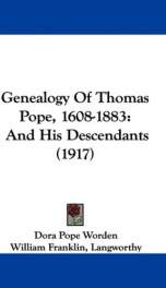 genealogy of thomas pope 1608 1883 and his descendants_cover