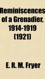 reminiscences of a grenadier 1914 1919_cover