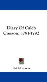 diary of caleb cresson 1791 1792_cover