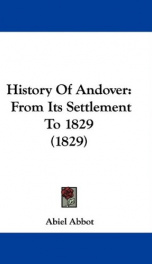 history of andover from its settlement to 1829_cover