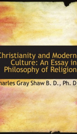 christianity and modern culture an essay in philosophy of religion_cover