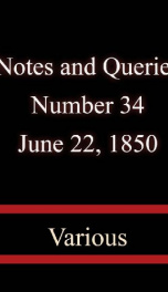 Notes and Queries, Number 34, June 22, 1850_cover