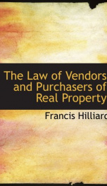 the law of vendors and purchasers of real property_cover
