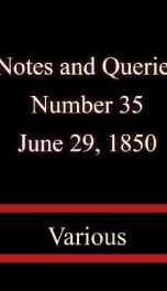 Notes and Queries, Number 35, June 29, 1850_cover