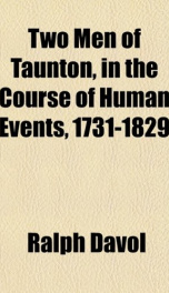 two men of taunton in the course of human events 1731 1829_cover