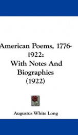 american poems 1776 1922 with notes and biographies_cover