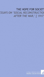 the hope for society essays on social reconstruction after the war_cover