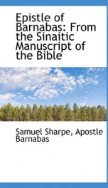 epistle of barnabas from the sinaitic manuscript of the bible_cover