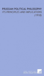 prussian political philosophy its principles and implications_cover