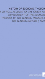 history of economic thought a critical account of the origin and development of_cover