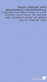 english literature noted bibliographically and biographically a catalogue with_cover