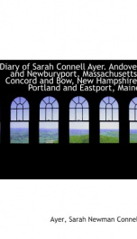 diary of sarah connell ayer andover and newburyport massachusetts concord and_cover