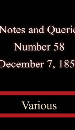 Notes and Queries, Number 58, December 7, 1850_cover