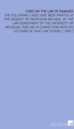cases on the law of damages_cover
