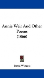 annie weir and other poems_cover