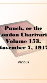 Punch, or the London Charivari, Volume 153, November 7, 1917_cover