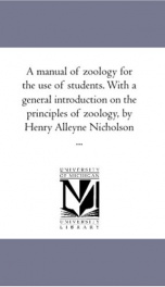 a manual of zoology for the use of students with a general introduction on_cover