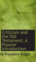 criticism and the old testament a popular introduction_cover