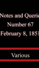 Notes and Queries, Number 67, February 8, 1851_cover