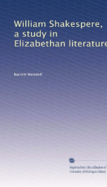 william shakespere a study in elizabethan literature_cover