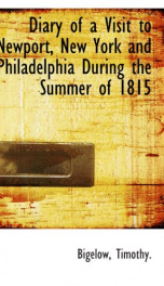 diary of a visit to newport new york and philadelphia during the summer of 1815_cover
