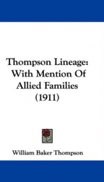 thompson lineage with mention of allied families_cover