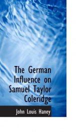 the german influence on samuel taylor coleridge_cover