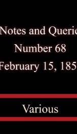 Notes and Queries, Number 68, February 15, 1851_cover