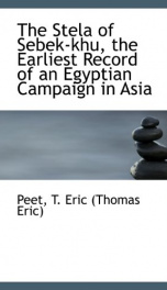 the stela of sebek khu the earliest record of an egyptian campaign in asia_cover