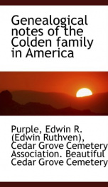 genealogical notes of the colden family in america_cover